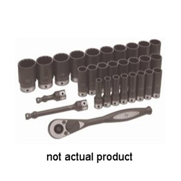 Grey Pneumatic 1/2" Drive, 12-Point Metric Socket, 1/2 Drive X 10Mm Deep Duo-Socket - 12 Point 82110MD - main